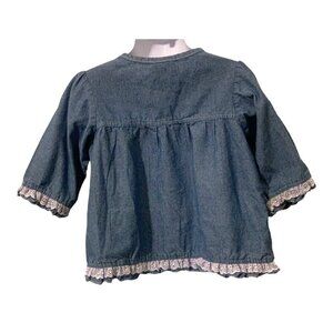 Duck Duck Goose Girls Denim Lace Floral Top Size 4T Long Sleeve
